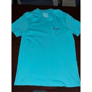 Columbia PFG Mens Short Sleeve Turquoise Tee Size Large